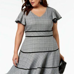 Taylor Flutter-Sleeve Fit & Flare Dress #1250